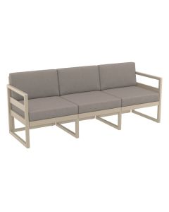 Compamia Mykonos Patio Sofa Taupe with Sunbrella Taupe Cushion