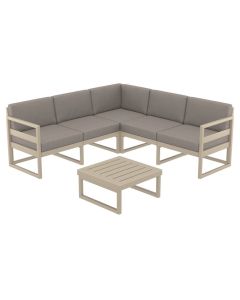 Compamia Mykonos Corner Sectional 5-Person Sunbrella Taupe Cushion Outdoor Lounge Set