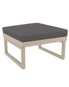 Compamia Mykonos Ottoman Taupe with Sunbrella Charcoal Cushion