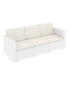 Compamia Monaco Resin Patio Sofa White with Sunbrella Natural Cushion