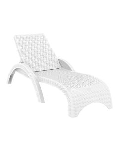 Compamia Miami Resin Wickerlook Chaise Lounge Chair White