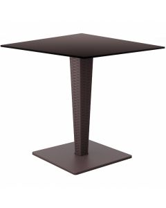 Compamia 24 Inch Riva High Pressure Laminate Top Outdoor Square Table Brown