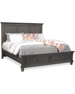 Aspenhome Oxford King Panel Peppercorn Storage Bed