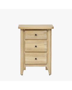 aria 3-drawer small nightstand in natural sand