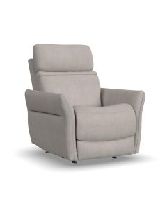 Flexsteel Zero Gravity Artemis Fabric Power Rocking Recliner with Power Headrest, Lumbar, Heat & Massage in Dove
