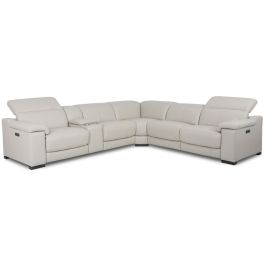 HTLArizona Leather Frost Power Reclining 5-Piece Sectional