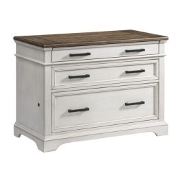 Intercon Drake Rustic White & French Oak Farmhouse 42 Inch Lateral