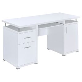 Coaster Tracy 55 Inch 2-Drawer Office Computer Desk White