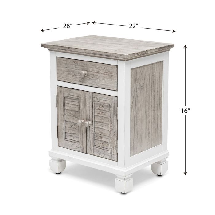 Seawinds Islamorada Clean White & Grey 1-Drawer 2-Door Electrified