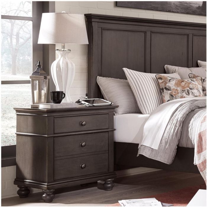 Aspenhome Oxford Peppercorn 2-Drawer Nightstand | Hudson's