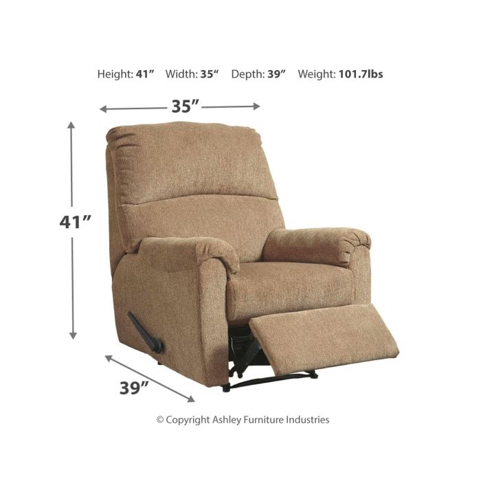 Ashley Nerviano Mocha Zero Wall Recliner | Hudson's Furniture +