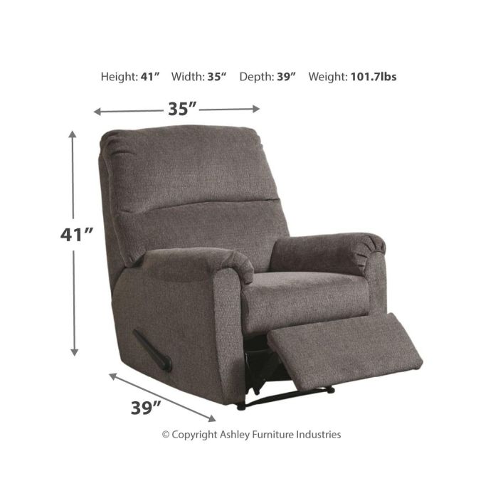 Ashley Nerviano Gray Zero Wall Recliner | Hudson's Furniture +