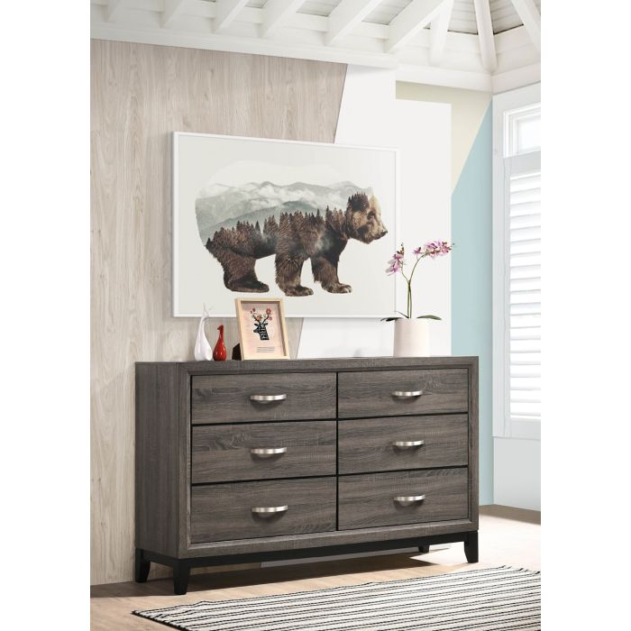 Watson 6-Drawer Dresser Grey Oak