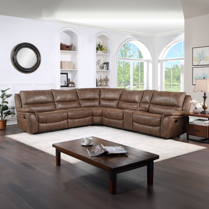 Steve Silver Lehi 6-Piece Manual Reclining Sectional In Warm