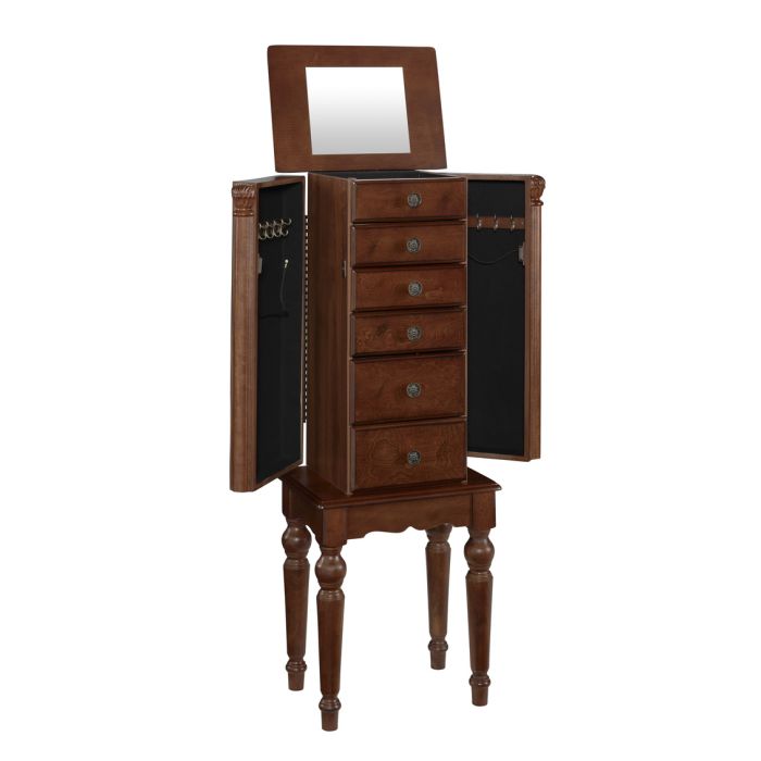 Powell Deep Cherry Jewelry Armoire | Hudson's Furniture + Mattress