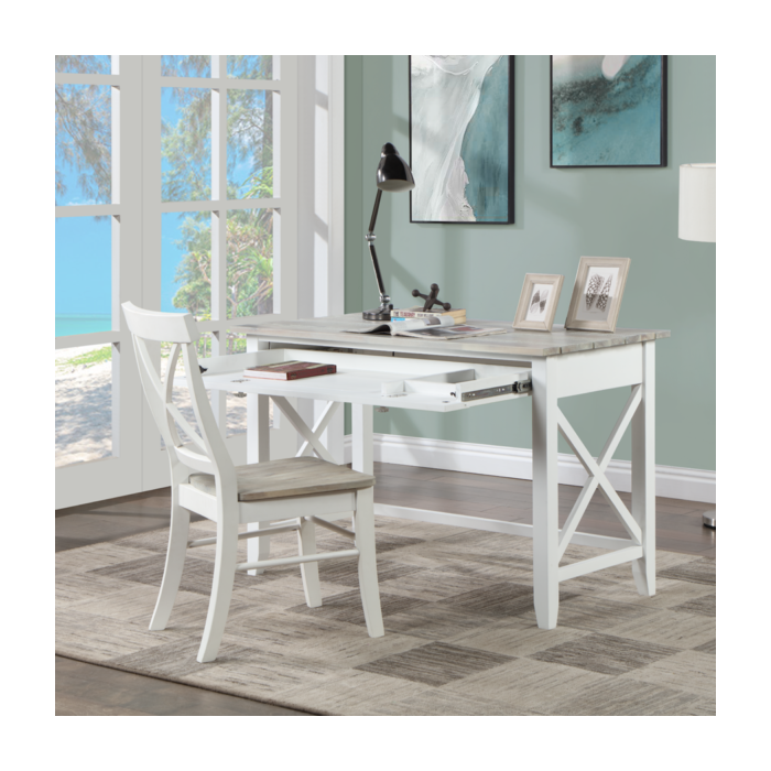 Madison Avenue Newport Coastal White/Light Grey Desk | Hudson's