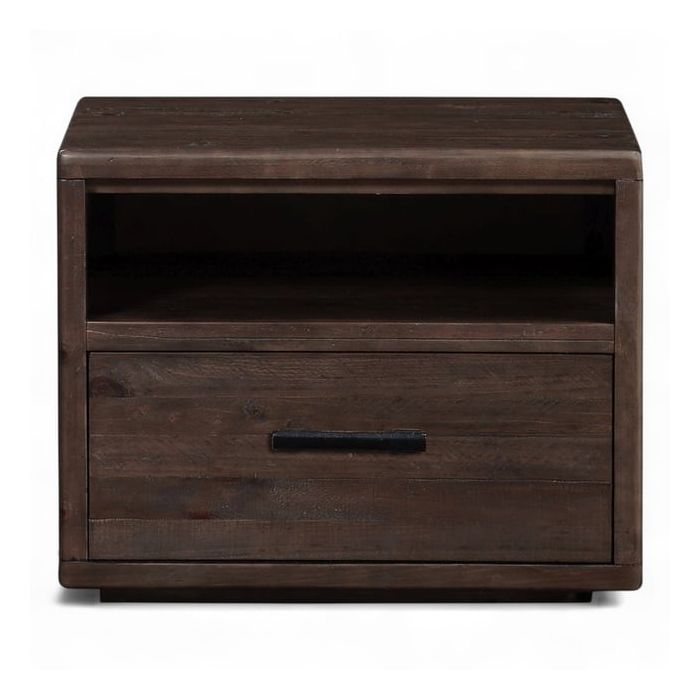 Modus McKinney Espresso Pine 1-Drawer Nightstand with Shelf