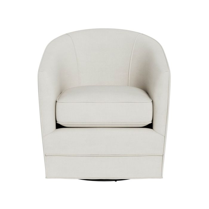 Coastal swivel top barrel chair
