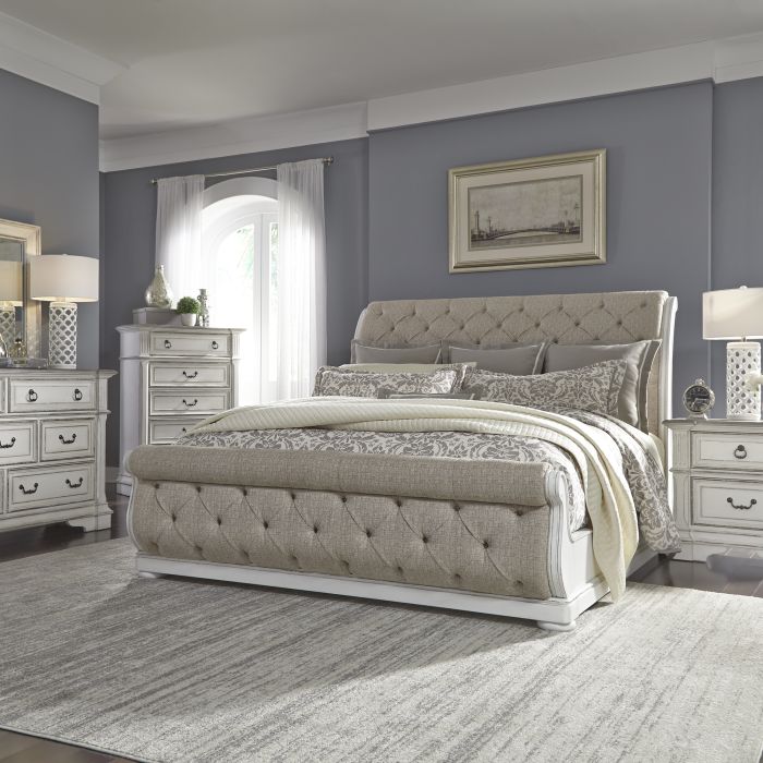 Liberty Furniture Complete California King Set Sleigh Bed Dresser Mirror Chest Nightstand Abbey Park Hudson s Furniture Mattress