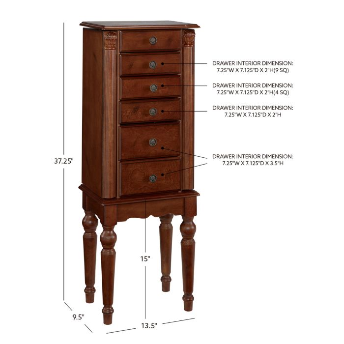Powell Deep Cherry Jewelry Armoire | Hudson's Furniture + Mattress