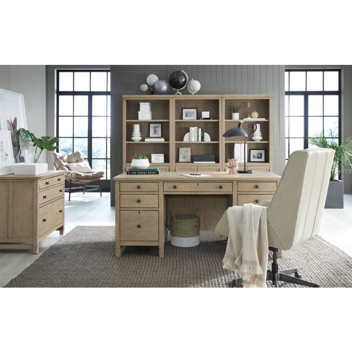 aspenhome emerson 66 executive desk in light elm | Hudson's