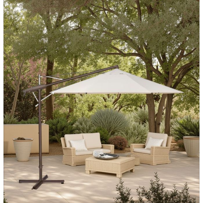 Treasure Garden Vanilla 10 Foot Cantilever Bronze Octagon Outdoor Umbrella