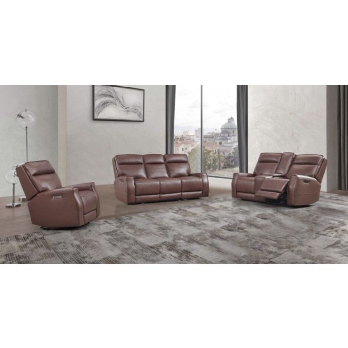 Leather Italia Sydney Zero Gravity Brown Heritage Leather Sofa