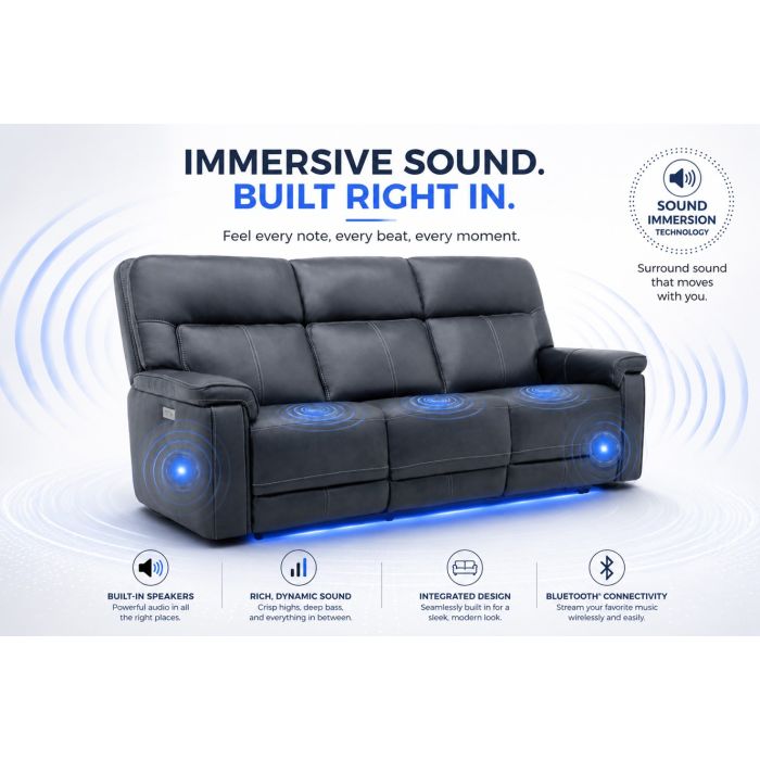 Moto Motion Harmony Triple Power Sofa with Home Theater & Middle