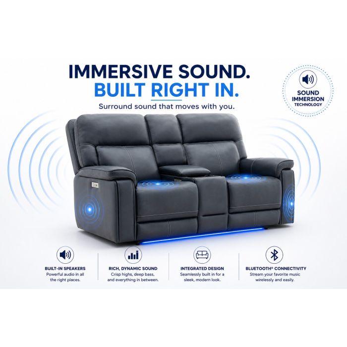 Moto Motion Harmony Console Loveseat with Home Theater & Multi