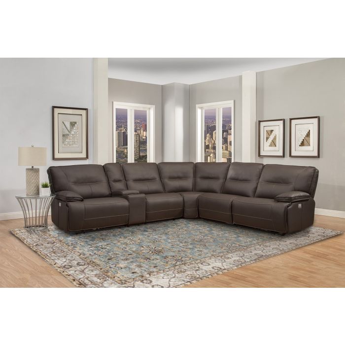 Parker House Spartacus 6 Piece Chocolate Sectional Hudson s Furniture Mattress