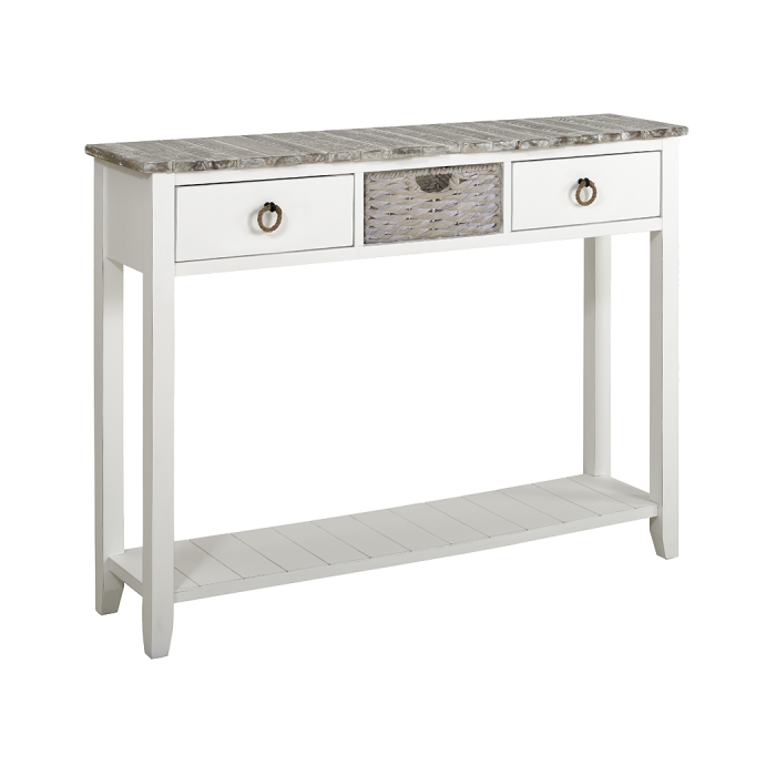Newport Beach Entry Table with Basket Hudson's Furniture + Mattress