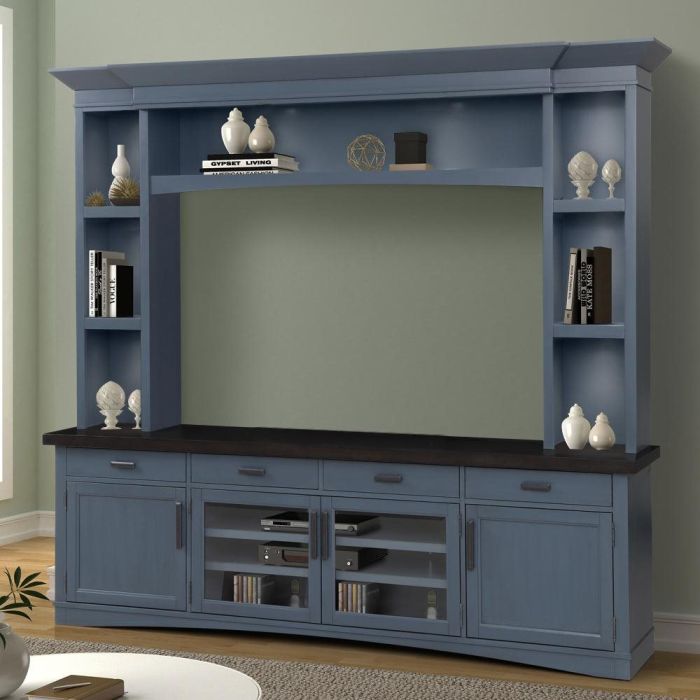 Parker House Americana Modern Collection 92 Inch Denim Media Entertainment Center Hudson s Furniture Mattress