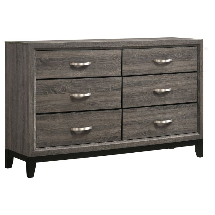 Coaster Watson 6-Drawer Dresser Grey Oak | Hudson's Furniture + Mattress