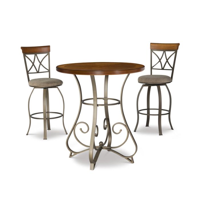 Powell Hamilton 3-Piece Swivel Bar Stools Table Set Hudson's