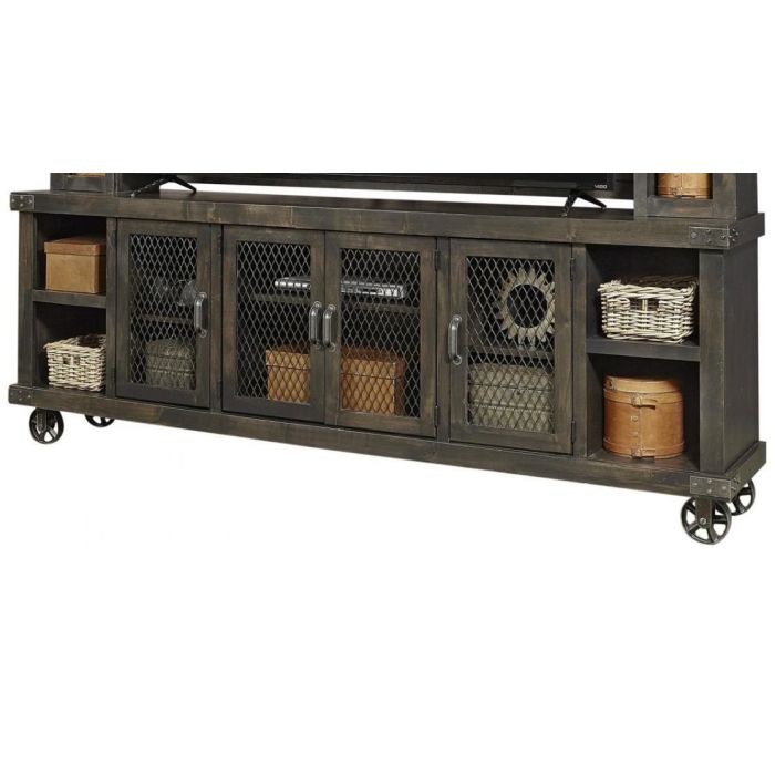 Industrial black tv stand discount
