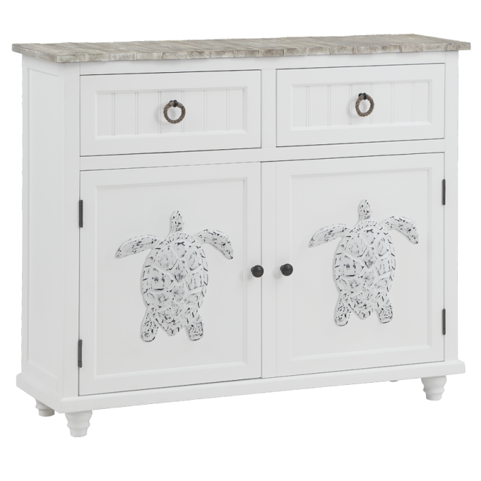 Madison Avenue St. Johns Coastal Boardwalk Cabinet with Antique