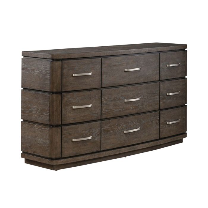 espresso long dresser Furniture of America Wenton 6-Drawer Solid Wood Dresser in Espresso