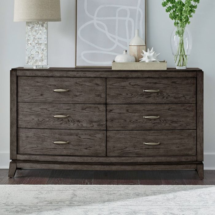 Liberty Furniture Avalon Coffee Bean 6-Drawer Dresser with Angled Tapered  Feet | Hudson's Furniture + Mattress