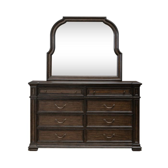 Liberty Furniture Provence Park Chateau Brown Dresser & Mirror Set with Bead & Graduated Molding | Hudson's Furniture + Mattress Liberty Furniture Provence Park Chateau Brown Dresser & Mirror Set with Bead & Graduated Molding | Hudson's Furniture + Mattress