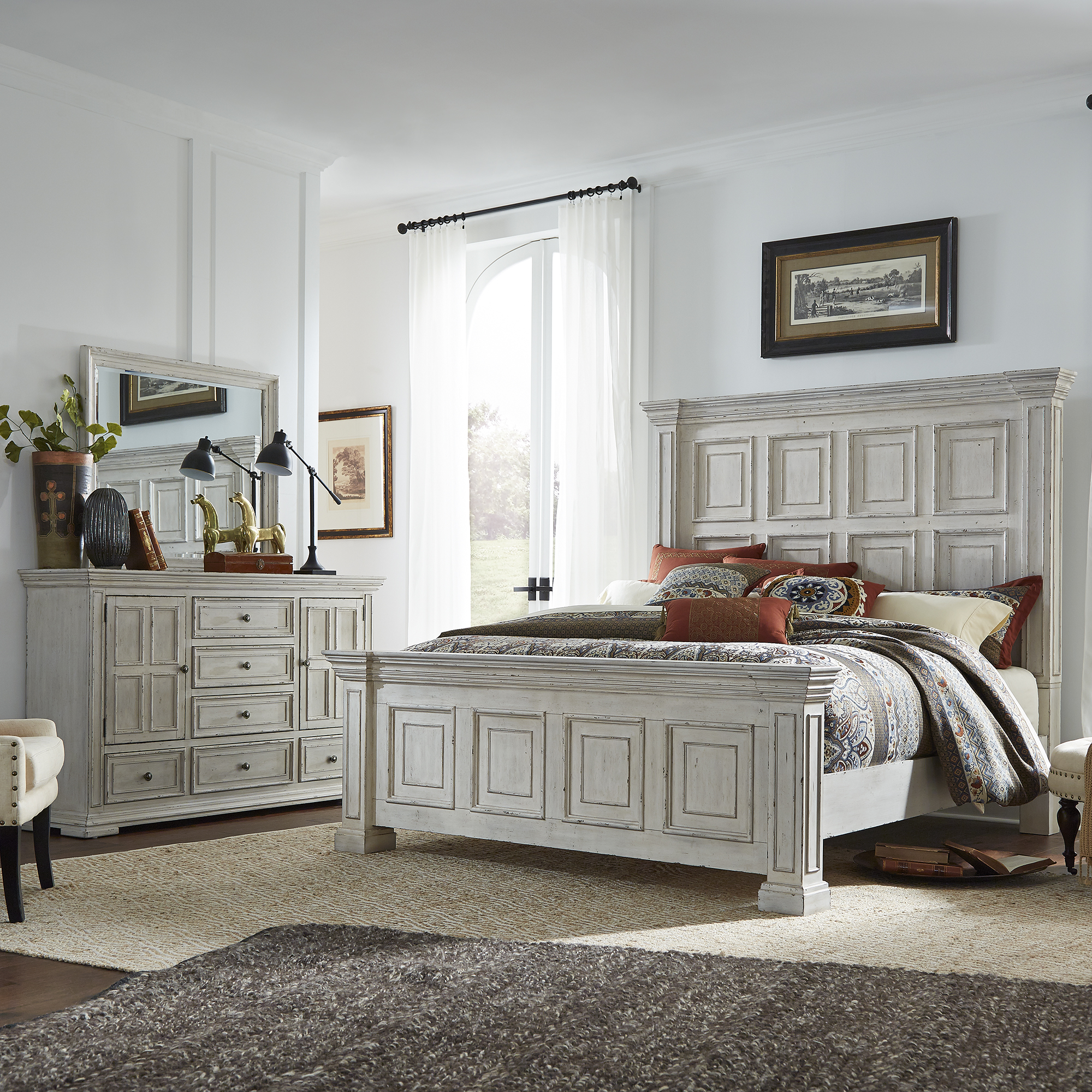 Liberty Furniture Complete King Bedroom Set Panel White Bed