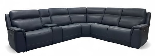 Flexsteel Aurora Coconut 6-Piece Leather Sectional | Hudson's