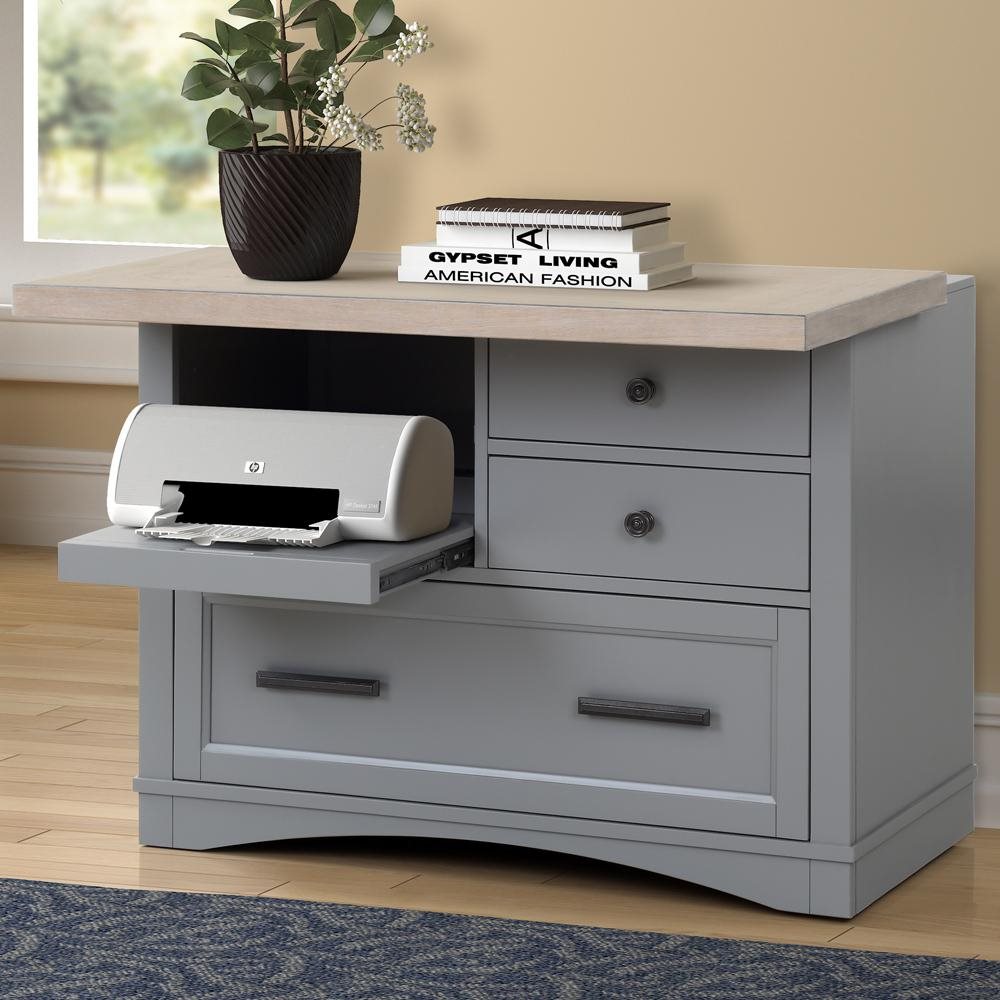 Loomis 60" 4-drawer Computer Desk Whitewashed Grey At Gardner White - View #11