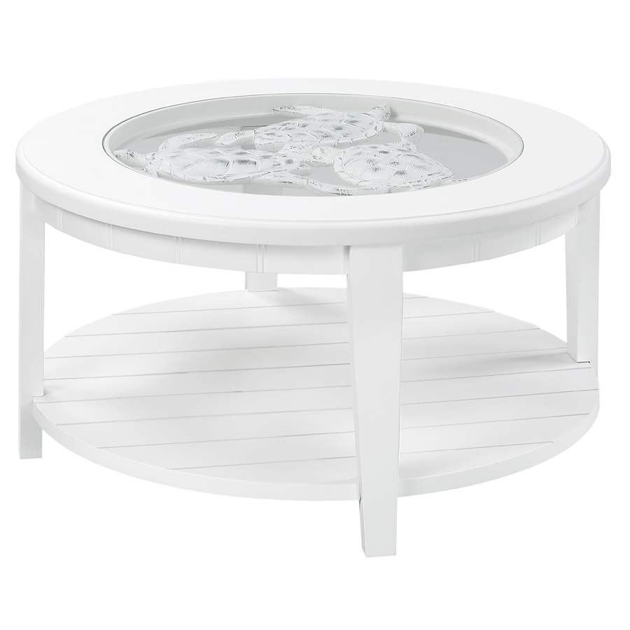 Madison Avenue Glass Top Round Turtle Accent Table Hudson's