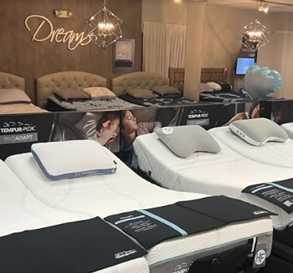 Premium mattresses at Hudson's Furniture Ocoee FL showroom