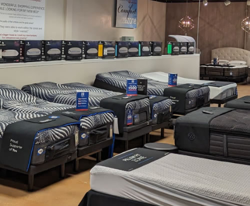 Premium mattresses at Hudson's Furniture Bradenton FL showroom