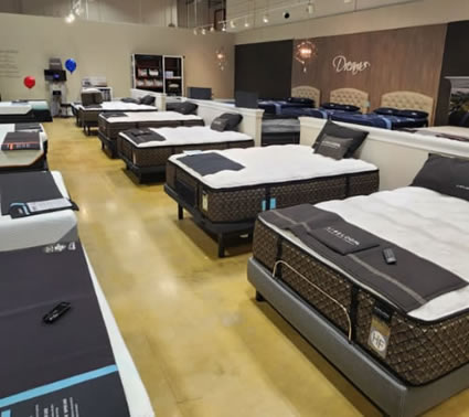 Premium mattresses at Hudson's Furniture Ocala FL showroom