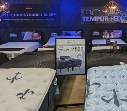 Premium mattresses at Hudson's Furniture Sarasota FL showroom