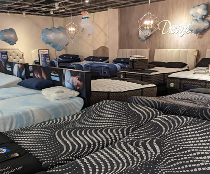 Premium mattresses at Hudson's Furniture Tampa FL showroom