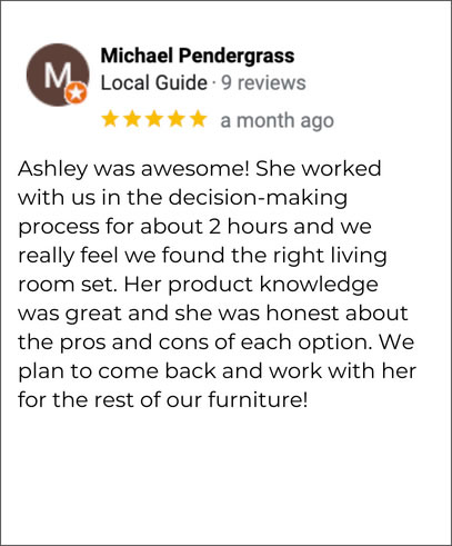 Hudson's Furniture Altamonte FL 5-star review