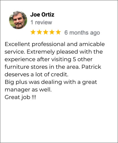 Hudson's Furniture Lakeland FL 5-star review